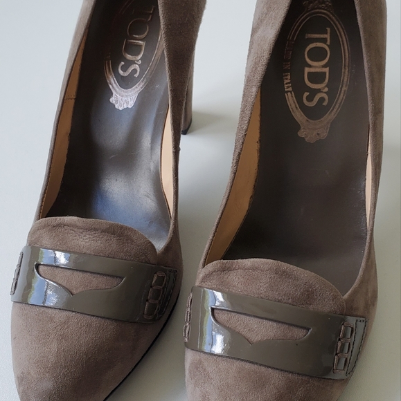 Tod's Taupe Suede Heels - Size 37.5 - Picture 3 of 6